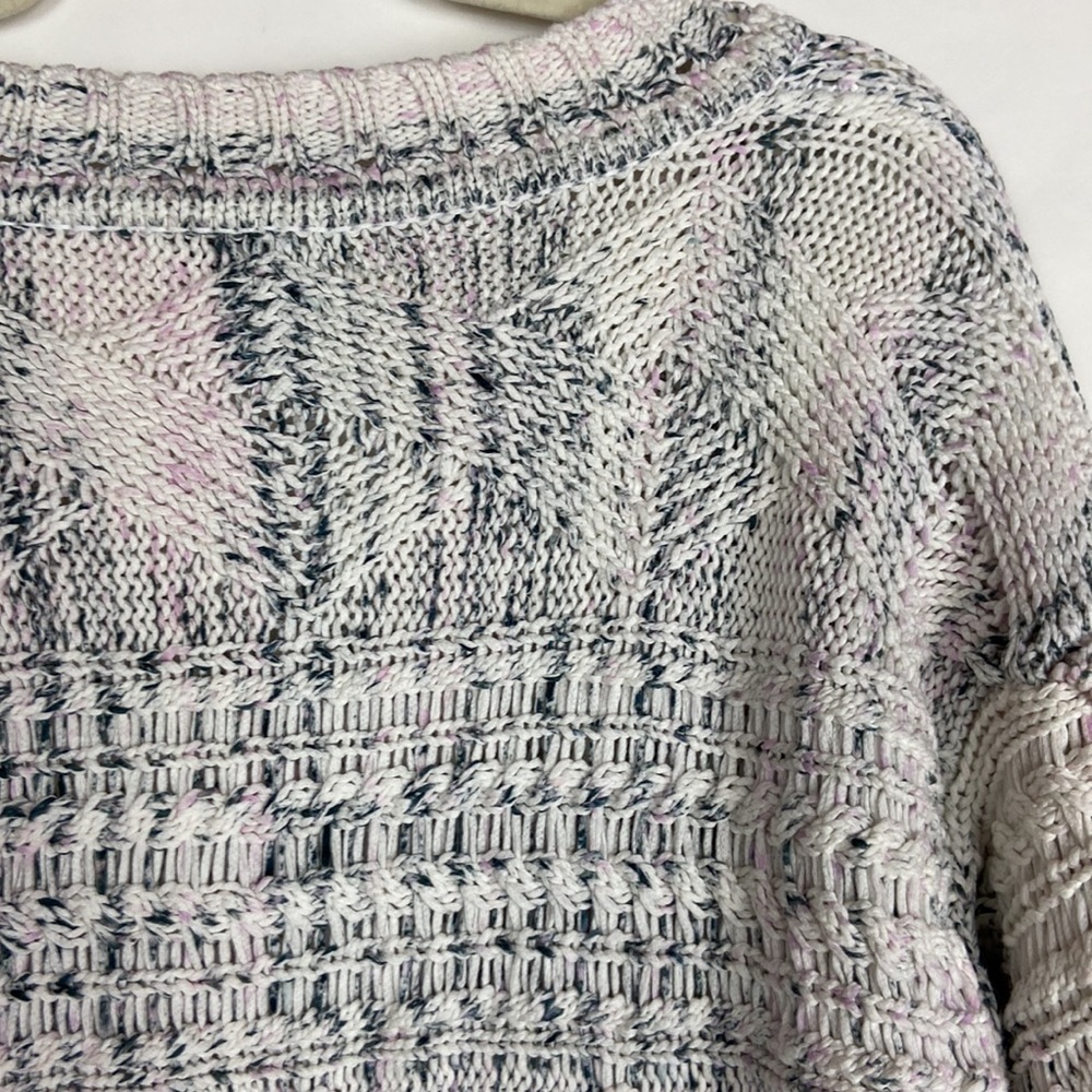 Joie Sydnee Cotton V-neck Chunky Knit Oversized Balloon Sleeve Cozy Sweater - Picture 13 of 16